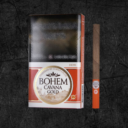 Сигариллы Бохем Деми Кавана Голд (Bohem Demi - Cavana Gold) Сигариллы со вкусом мёд ванильный ром и абрикос, формата Деми